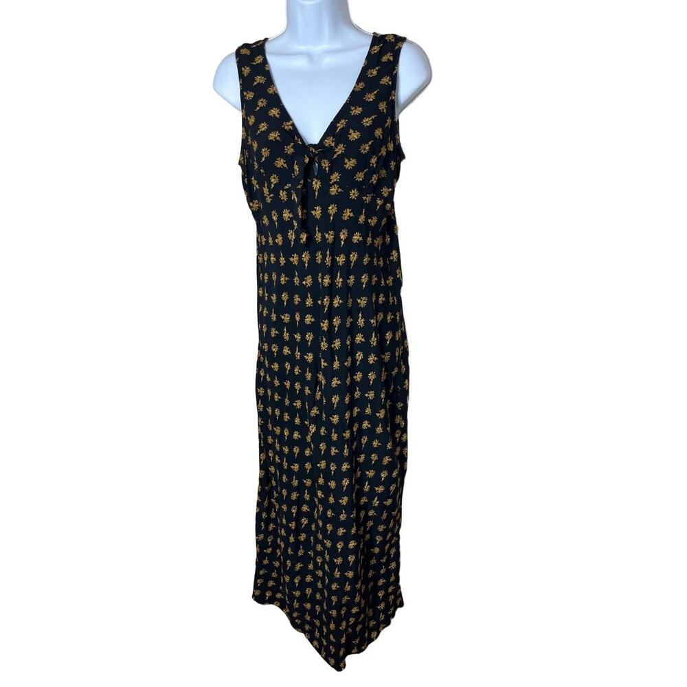 The Limited Dress Womens Size 10 Black‎ Floral Maxi Vintage Sleeveless VNeck